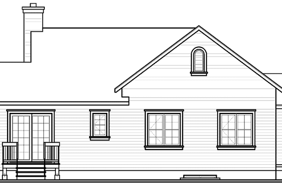 Exterior - Rear Elevation for Country House Plan #23-2380 - 3 bed, 1 bath