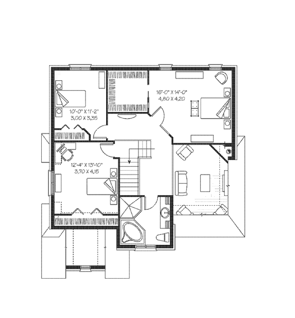European Floor Plan - Upper Floor Plan #23-2440