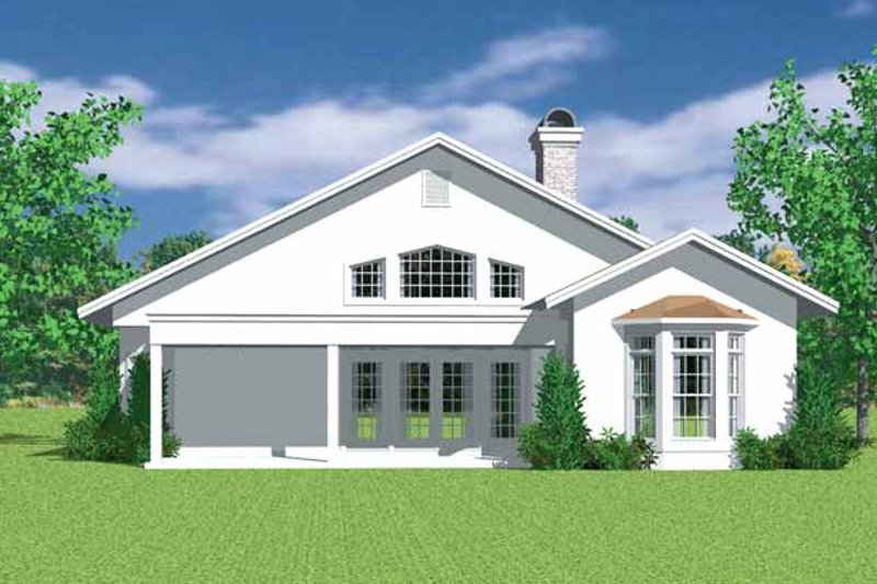 Dream House Plan - Exterior - Rear Elevation for European House Plan #72-1136 - 3 bed, 2.5 bath