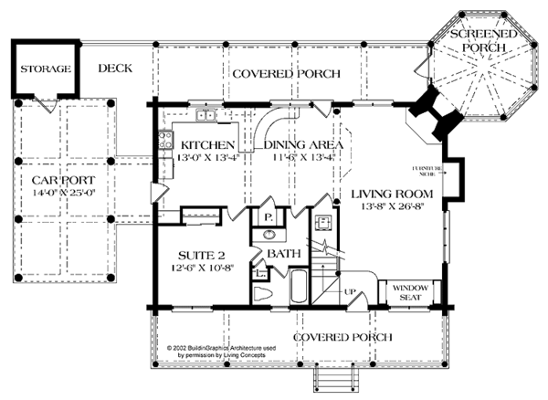 House Plan Design - Log Floor Plan - Main Floor Plan #453-475