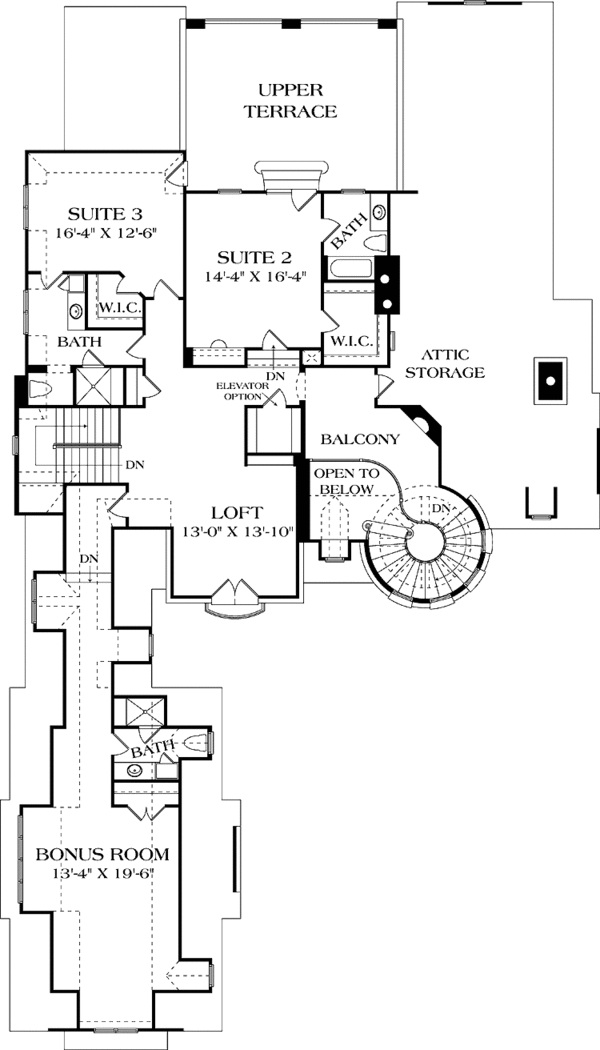 Architectural House Design - European Floor Plan - Upper Floor Plan #453-603