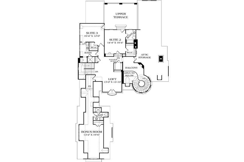 Home Plan - Floor Plan - Upper Floor for European House Plan #453-603 - 4 bed, 4 bath