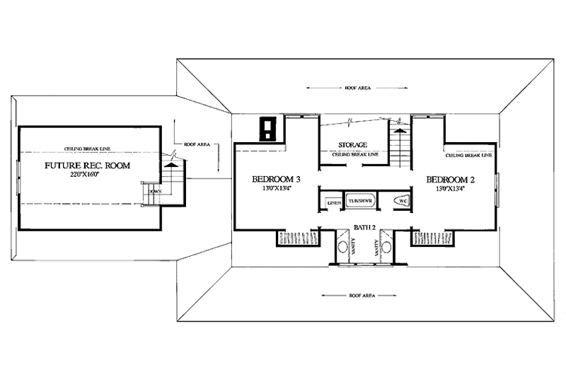 Home Plan - Floor Plan - Upper Floor for Classical House Plan #137-297 - 3 bed, 2.5 bath