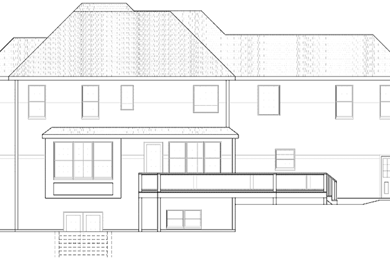 Home Plan - Exterior - Rear Elevation for Classical House Plan #328-377 - 4 bed, 3.5 bath