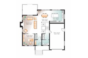 Floor Plan - Main Floor for Contemporary House Plan #23-2545 - 3 bed, 2.5 bath