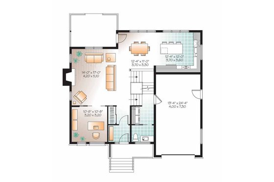 Floor Plan - Main Floor for Contemporary House Plan #23-2545 - 3 bed, 2.5 bath
