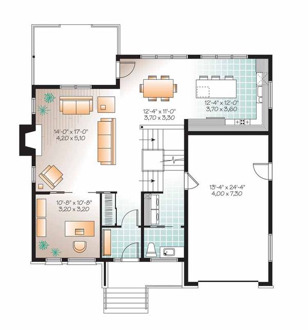 Home Plan - Contemporary Floor Plan - Main Floor Plan #23-2545