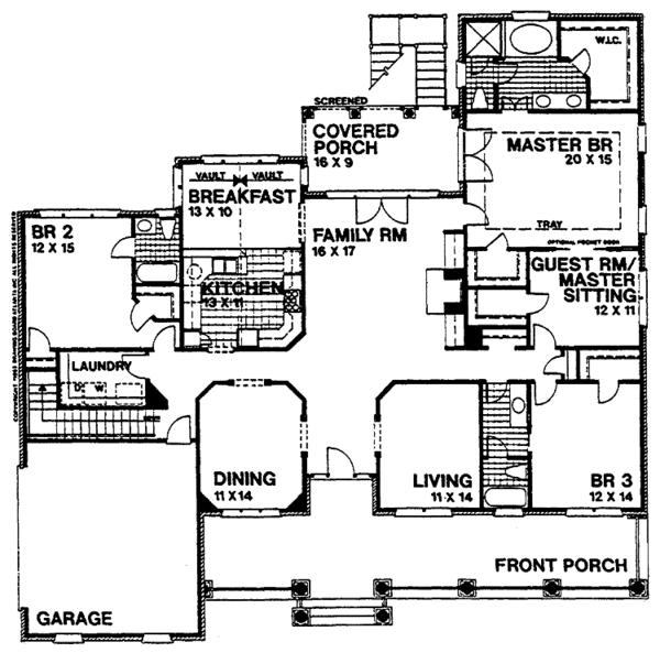 Architectural House Design - Country Floor Plan - Main Floor Plan #30-268