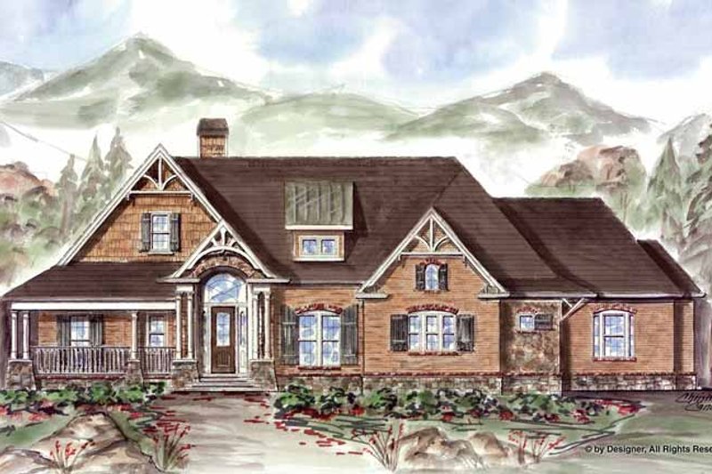 Architectural House Design - Ranch Exterior - Front Elevation Plan #54-361