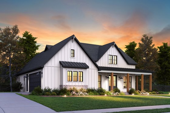 Exterior - Front Elevation 4 for Farmhouse House Plan #1074-115 - 3 bed, 2.5 bath