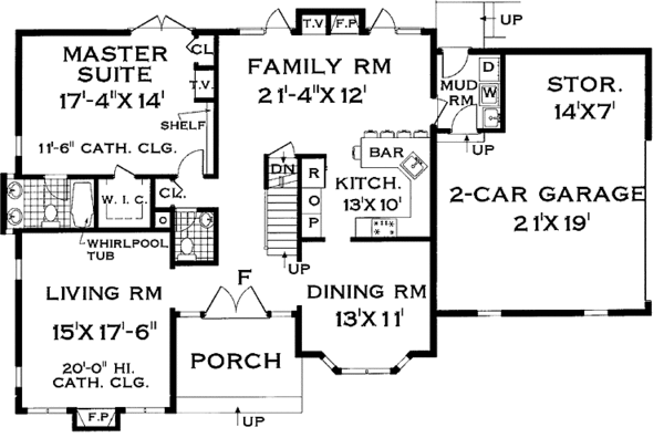 Dream House Plan - Traditional Floor Plan - Main Floor Plan #3-238