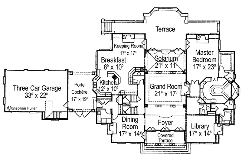 Home Plan - Floor Plan - Main Floor for Classical House Plan #429-145 - 4 bed, 3 bath