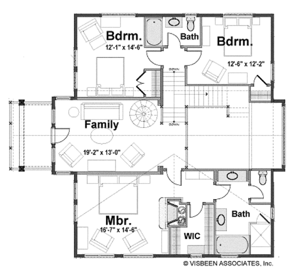 Victorian Floor Plan - Upper Floor Plan #928-53