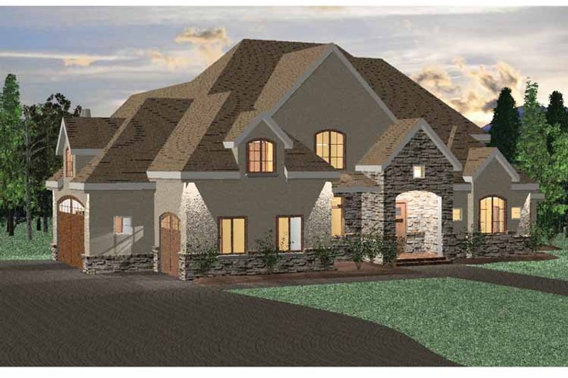 Architectural House Design - Exterior - Front Elevation 3 for Country House Plan #937-12 - 5 bed, 3 bath