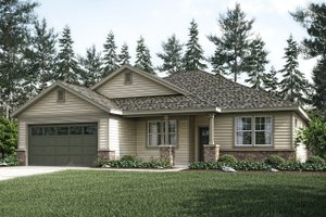 Ranch Exterior - Front Elevation Plan #124-1029