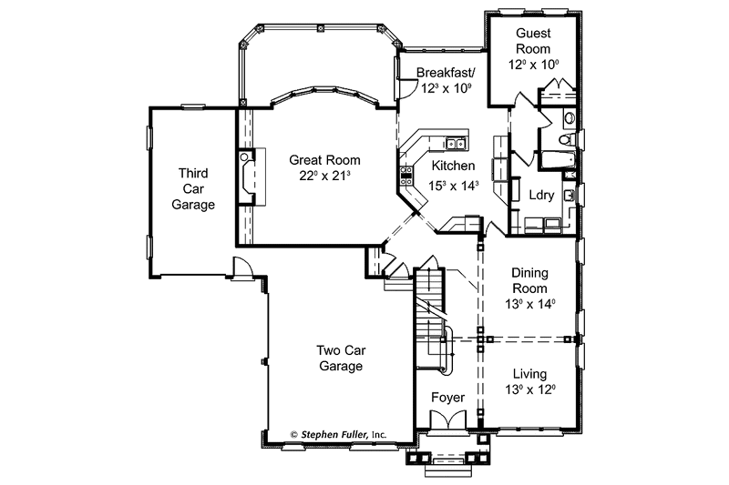 Home Plan - Floor Plan - Main Floor for European House Plan #429-302 - 5 bed, 4 bath
