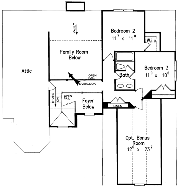 House Plan Design - Country Floor Plan - Upper Floor Plan #927-93