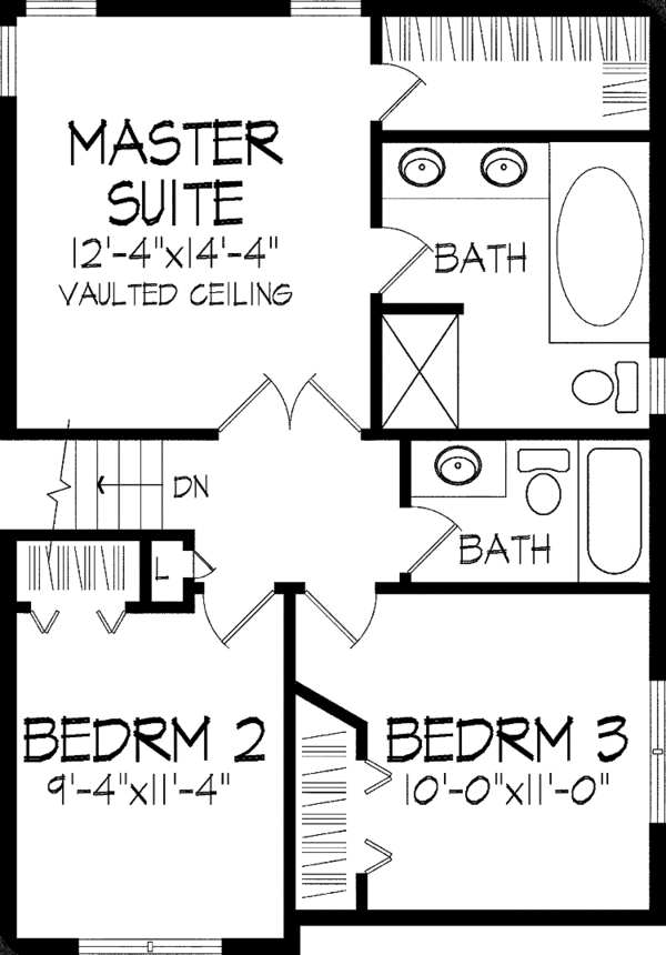 Home Plan - Tudor Floor Plan - Upper Floor Plan #51-728