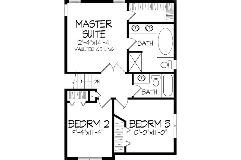 Home Plan - Floor Plan - Upper Floor for Tudor House Plan #51-728 - 3 bed, 2.5 bath