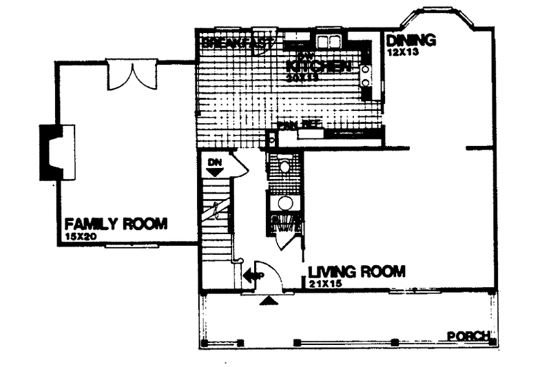 Dream House Plan - Floor Plan - Main Floor for Country House Plan #30-280 - 3 bed, 2.5 bath