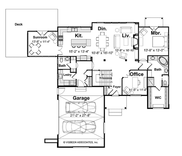Craftsman Floor Plan - Main Floor Plan #928-199