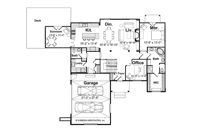Home Plan - Floor Plan - Main Floor for Craftsman House Plan #928-199 - 3 bed, 2.5 bath