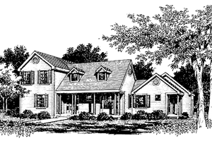 House Plan Design - Country Exterior - Front Elevation Plan #456-46