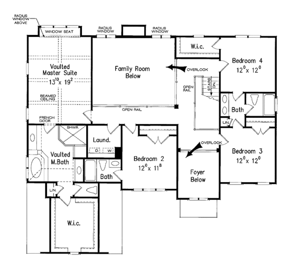 Home Plan - Colonial Floor Plan - Upper Floor Plan #927-858