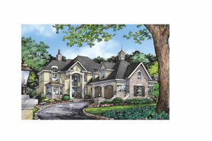Exterior - Front Elevation 3 for European House Plan #929-863 - 4 bed, 3.5 bath