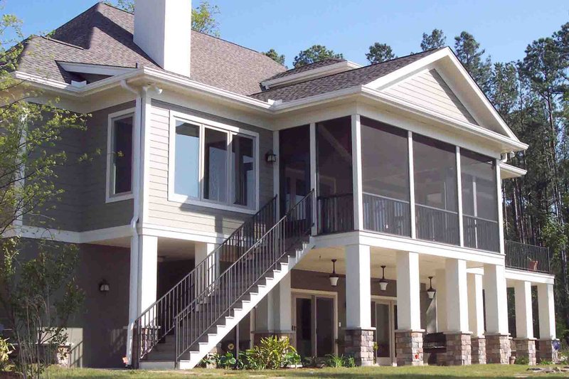 House Blueprint - Exterior - Rear Elevation 1 for European House Plan #1054-51 - 3 bed, 3.5 bath