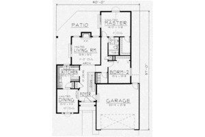 Floor Plan - Main Floor for Traditional House Plan #112-105 - 2 bed, 1 bath