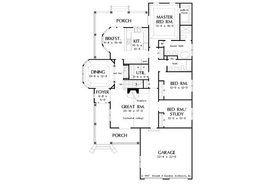Floor Plan - Main Floor for Country House Plan #929-335 - 3 bed, 2 bath