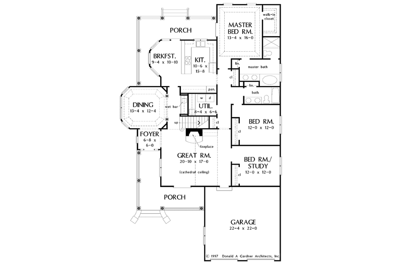 Home Plan - Floor Plan - Main Floor for Country House Plan #929-335 - 3 bed, 2 bath