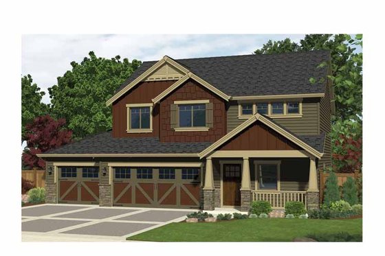 Exterior - Front Elevation 3 for Craftsman House Plan #943-29 - 3 bed, 2.5 bath