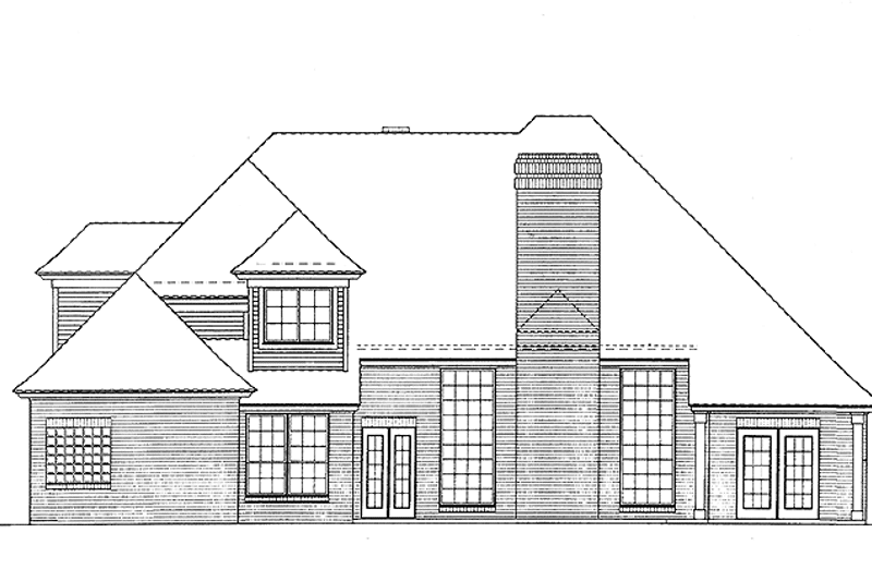 Architectural House Design - Exterior - Rear Elevation for Colonial House Plan #310-1099 - 4 bed, 3.5 bath