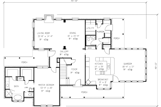 Floor Plan - Main Floor for Victorian House Plan #410-266 - 3 bed, 3.5 bath