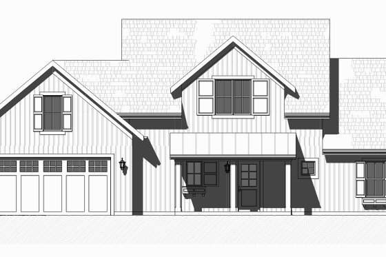 Exterior - Front Elevation 2 for Farmhouse House Plan #901-132 - 3 bed, 2.5 bath