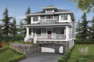 Prairie Exterior - Front Elevation Plan #132-364