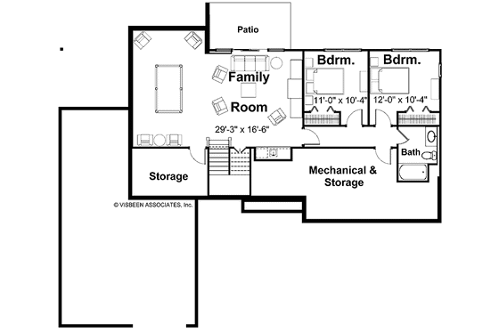 Floor Plan - Lower Floor for Craftsman House Plan #928-136 - 4 bed, 3.5 bath