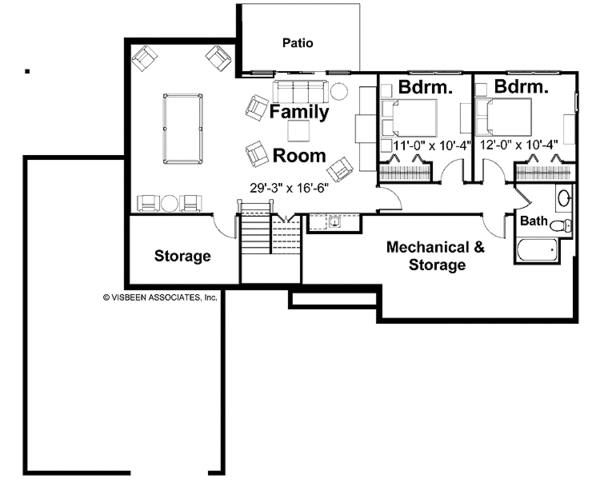 House Plan Design - Craftsman Floor Plan - Lower Floor Plan #928-136
