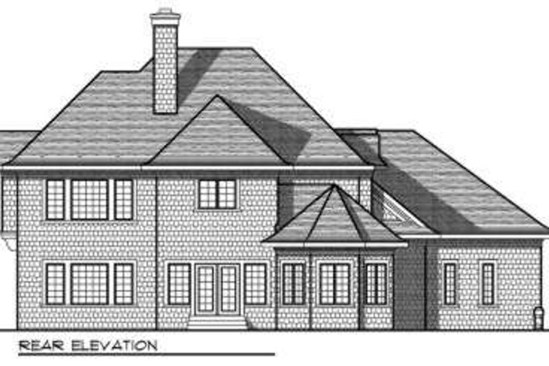 Dream House Plan - Exterior - Rear Elevation for European House Plan #70-737 - 4 bed, 3.5 bath