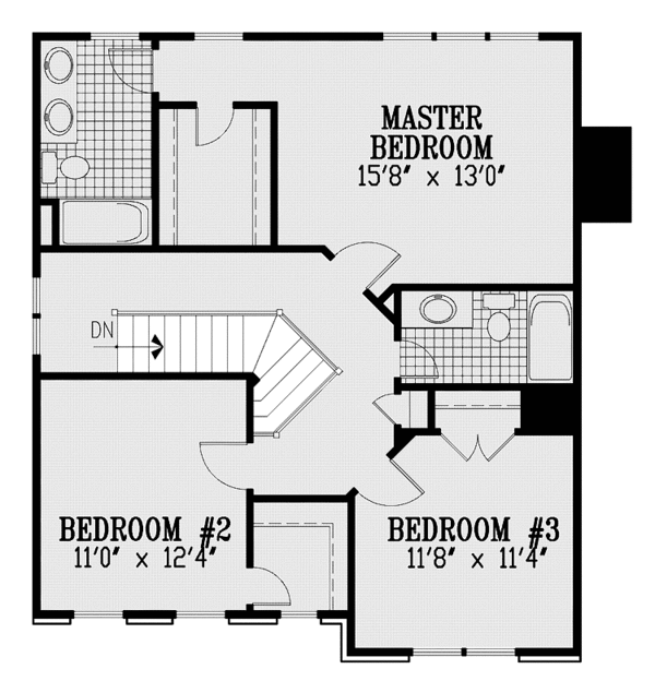 Architectural House Design - Colonial Floor Plan - Upper Floor Plan #953-113