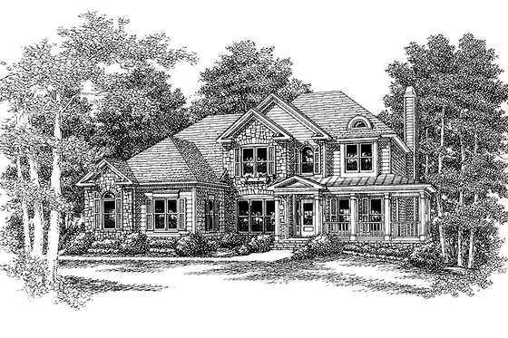 Exterior - Front Elevation 3 for Country House Plan #927-565 - 4 bed, 2.5 bath