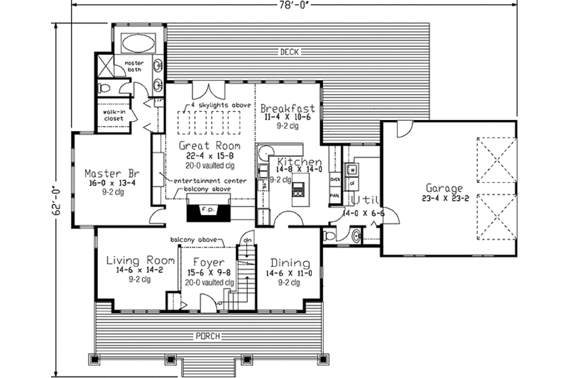Dream House Plan - Floor Plan - Main Floor for Country House Plan #965-3 - 3 bed, 2.5 bath