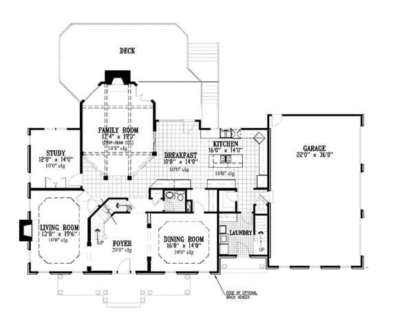 House Blueprint - Country Floor Plan - Main Floor Plan #953-57