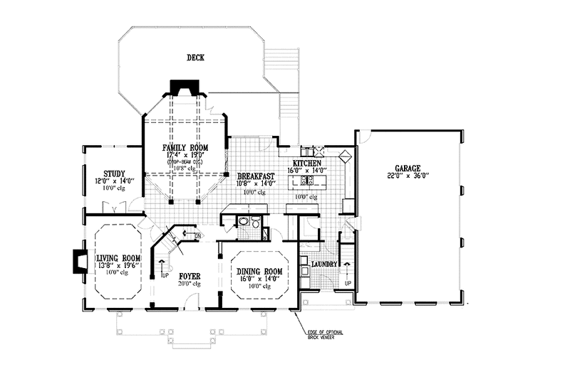 Architectural House Design - Floor Plan - Main Floor for Country House Plan #953-57 - 5 bed, 3.5 bath