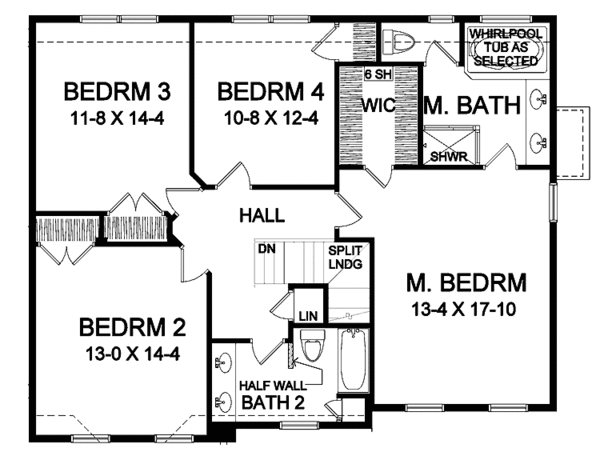 House Design - Traditional Floor Plan - Upper Floor Plan #328-335