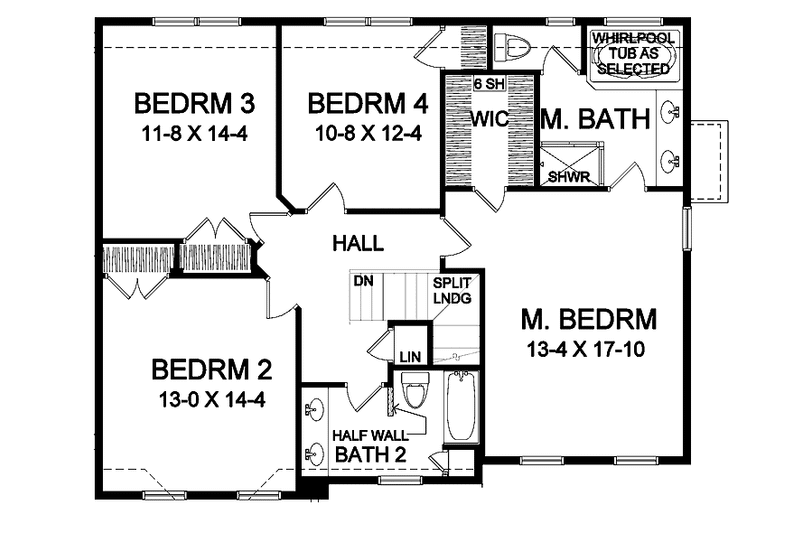 Home Plan - Floor Plan - Upper Floor for Traditional House Plan #328-335 - 4 bed, 2.5 bath