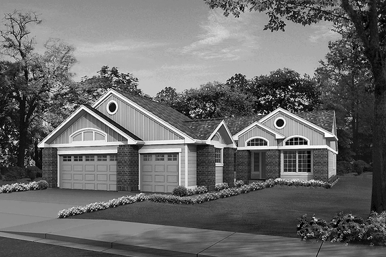 Exterior - Front Elevation 3 for Craftsman House Plan #132-272 - 3 bed, 2 bath