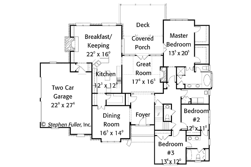 Home Plan - Floor Plan - Main Floor for Colonial House Plan #429-416 - 4 bed, 3.5 bath